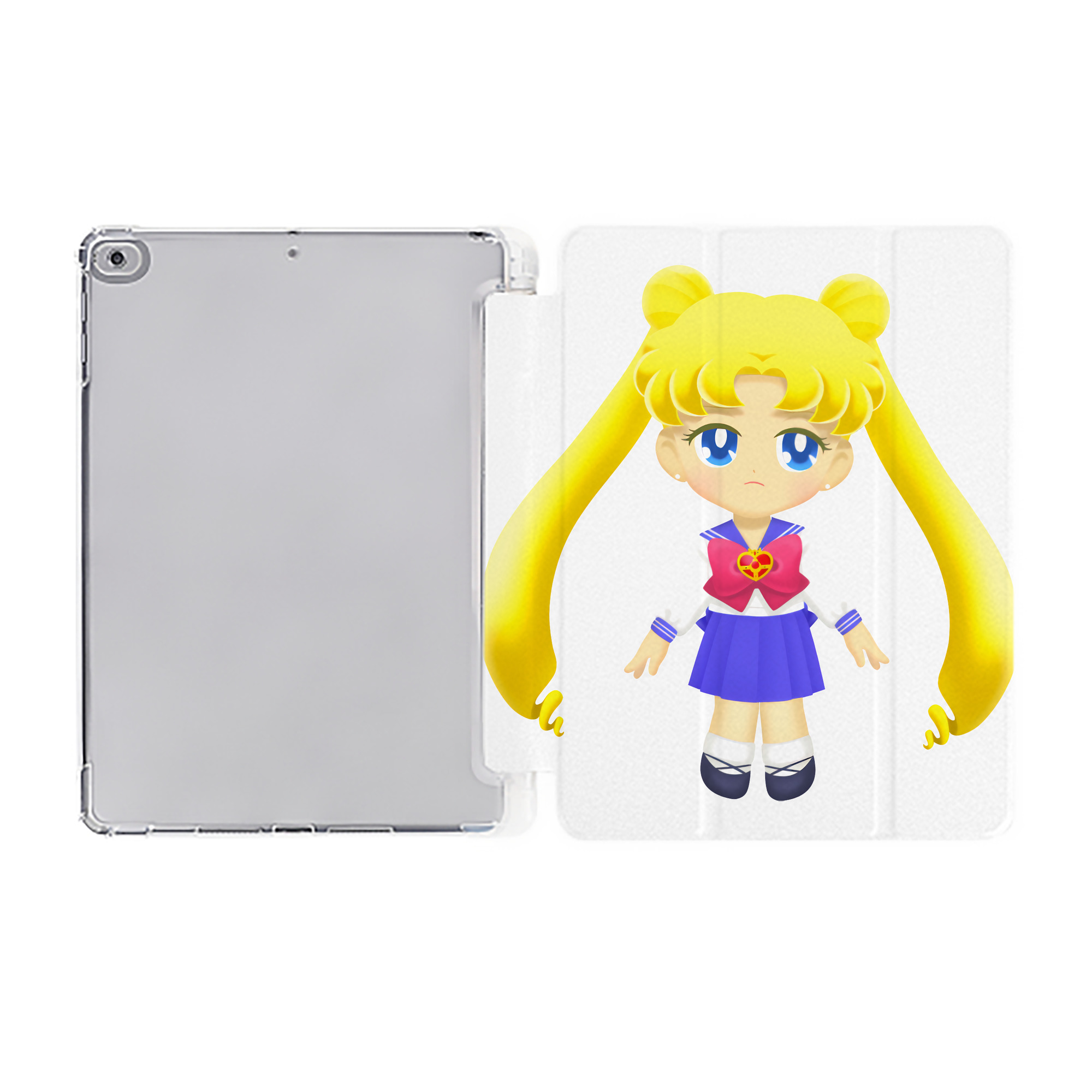 （画像用） 美少女戦士セーラームーン 愛野 美奈子 あいの みなこ Sailor Moon Aino Minako IPad ケース ペン収納付き 三つ折りスタンド PUレザー×シリコン 対応機種9.5/10.5/10.9インチ